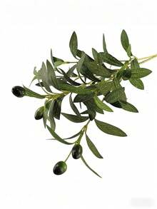 4 Pieces Of Artificial Plants - Green Plants - Olive Branch Stems - Olive Leaves - Fake Plants - Green Leaves - Fruits - Branches And Leaves For Home Office Use - Indoor And Outdoor DIY Wreaths For Decoration, Wedding Decoration, Valentine's Day Decoration, Birthday Anniversary Decoration, Home Decoration, Dining Table, Bathroom, Bedroom Decoration, Desk And Table Decoration, Halloween Decoration - Green - View 10