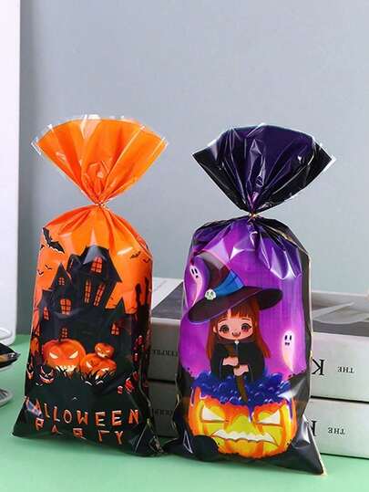 Halloween Ghost Candy Bag, Biscuits Snack Plastic Packaging Bags, Halloween Party Decoration Supplies