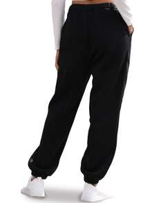 Customizable Women's Sweatpants - Add Your Photo Design, Comfortable Casual Sportswear For Running, Gym, Or Outdoor Activities Black - Black - View 5