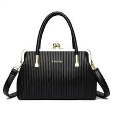 Borsa a mano da donna in PU di alta qualità, stile trapuntato, borsa a tracolla multistrato, borsa da viaggio per banchetti con chiusura a mano