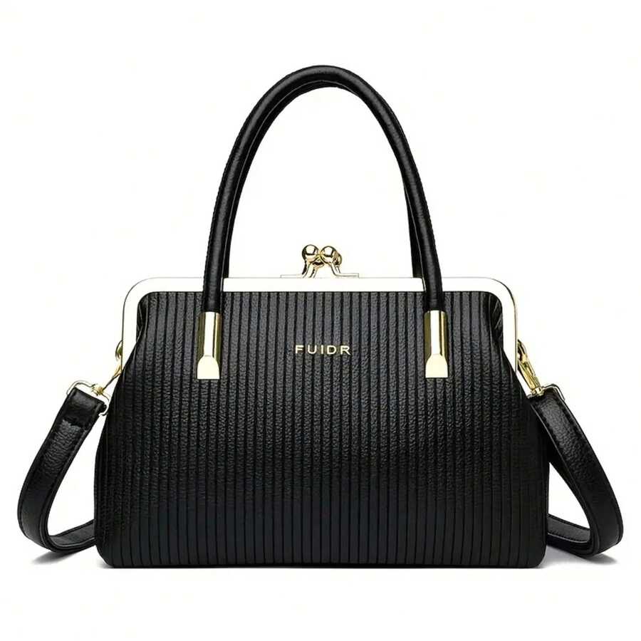 Borsa a mano da donna in PU di alta qualità, stile trapuntato, borsa a tracolla multistrato, borsa da viaggio per banchetti con chiusura a mano