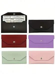 1pc PU Leather Money Envelopes For Cash, Reusable Cash Envelope Wallet For Travel And Budgeting, Multifunctional Banknote Wallet Cover Envelope Clip Coin