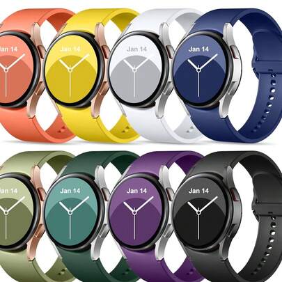 8-Pack Watch Bands, Compatible With Samsung For Galaxy Watch 7/FE/6/5/4 Original Wave-Stitched Colorful Buckle Silicone Straps (40Mm 44Mm), Featuring A Soft Silicone Wave-Stitched Design, Suitable For Both Sports And Business Use, With Brand New Color Combinations For Both Men And Women.