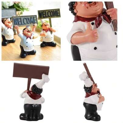AUNMAS Figura Decorativa de Chef, Modelo Chef de Cocina de Encimera de Resina para Decoracin de Casa Decoracin Navidea de Mesa para Cocina Comedor Restaurante Cafetera 1#