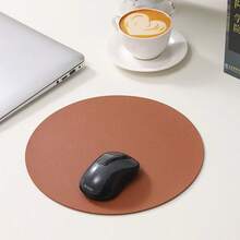 1pc Small Round Single/Double-Sided Solid Color Mouse Pad, Non-Slip Computer Office Gaming Desk Mat For Women