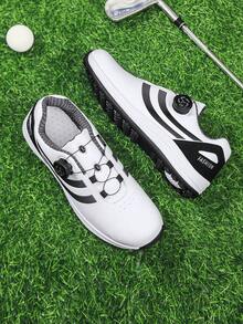 Herren Golfschuhe Neue Dicksohle Rutschfest Verschleißfest Niedrig-Top Rundkappe Drehverschluss Herren Profigolf Weiche Sohle Starker Grip Herren Profitrainingsschuhe Leder Wasserdicht Ölabweisend Große Größe 46 Bequeme Herren Sportschuhe