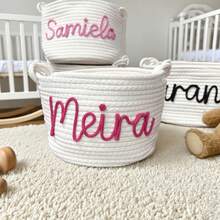 1 pieza Cesta personalizada hecha a mano como regalo de cumpleaños, organizador de juguetes de tejido de cordón I, elegante otoño, multifuncional, elegante, de alta calidad, único, para sala de té, hogar, jardín, oficina, para aniversarios, para el Día de San Valentín, para el Día de la Madre, para el Día del Padre, para graduaciones, para bodas, para inauguración de casa