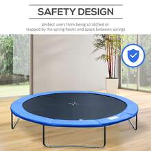 SOOZIER 14FT Trampoline Pad Replacement, Φ168" Spring Cover, Water-Resistant Universal Round Trampoline Safety Pad, No Holes For Pole, Blue - Blue - View 7
