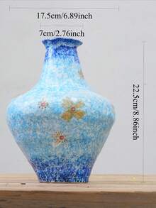 3 pièces Vases à fleurs en céramique peints à la main, vases en céramique vintage de forme de bulbe avec motifs floraux et papillons, faits main. Décoration de maison, arrangement floral, décoration de printemps, décoration de pièce, vase en verre