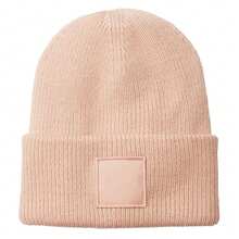 Beechfield Tonal Patch Beanie (Peach) - 100%  Polyester - (RW10379) - Pink - View 2