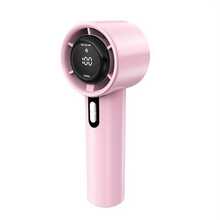 100-Speed Turbo Wind Rechargeable Handheld Fan - 5000mAh 10H Runtime LED Display|   Powerful Quiet Motor For Travel Beach Outdoor Concerts - Handheld Turbofan - Pink - View 1