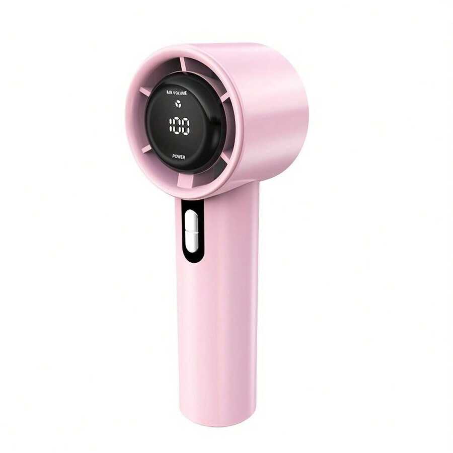 100-Speed Turbo Wind Rechargeable Handheld Fan - 5000mAh 10H Runtime LED Display|   Powerful Quiet Motor For Travel Beach Outdoor Concerts - Handheld Turbofan - Pink - View 1