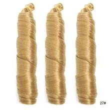 3 包 22 英寸独立包装合成法式卷发松散波浪钩针假发适用于女性日常生活 - 彩色 - 查看 15