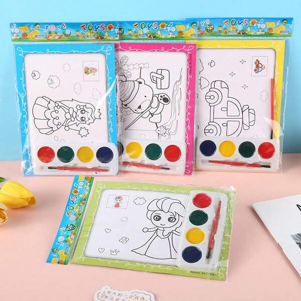 15/20/30/40pcs Watercolor Painting Coloring Pages DIY Watercolor Painting Puzzle Doodle, Suitable For Halloween, Christmas, Party Gifts