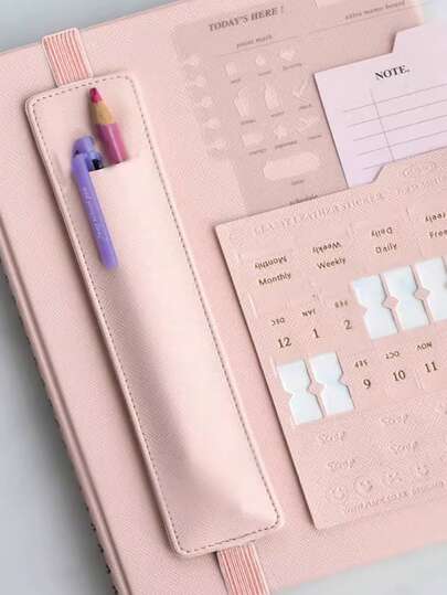 1个PU皮革笔套，适用于钢笔，创意铅笔盒，保护您的圆珠笔、iPad触控笔，适用于学校、办公室、商务旅行和旅游，办公用品、学习用品，返校礼物、圣诞礼物、教师节礼物、文具包