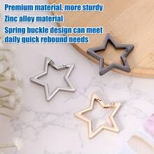 3pcs Star Carabiner Clip, Zinc Alloy Star-Shaped Keychain Clip Spring Snap Key Holder Keyring Hooks Keychain Clasp For Traveling Campling Hiking Fishing Outdoor Accessories (3 Colors)