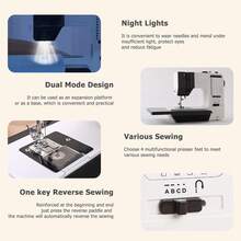38 Stitches Mini Sewing Machine Household Electric Sewing Machine With Extension Table UK 220V - 英規插(220-240V) - 查看 8