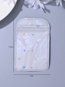 100 个时尚全息光泽可重复密封 PE 塑料袋，可重复使用防尘袋，适用于珠宝、耳环、项链、派对包装