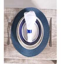 Festa Junina Kit 1/2/4/6 /8/10/12 Pieces Round Placemat Kitchen Dinner - Màu xanh lam - Xem 3