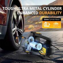 CARSUN Portable Car Air Compressor, Tire Inflator - Automotive Accessories Features Digital Pressure Gauge And LED Work Light 22mm Cylinder 35 Liters Per Minute 12V Cigarette Lighter Adapter No Batteries Required Suitable For Cars/Motorcycles/Bicycles/Basketballs Essential Car Accessory/Gift