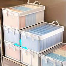 5-Piece Large-Sized PVC Dust-Proof Foldable Clothing Storage Box With Lid, Perfect Choice For Home And Dormitory, Clothing Storage Box, Wardrobe Organization, Under-Bed Storage Basket, Cushion Storage