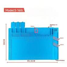 1pc Anti-Slip Heat Resistant Soldering Mat, Silicone Soldering Pad For Laptop, Tablet, Electronics Repair Workstation With Magnetic Area