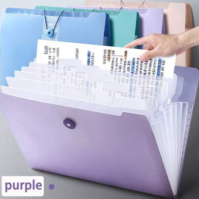 Carpeta de bolsillo para órgano de cinco marcos, bolsa de almacenamiento de clasificación transparente y linda con múltiples capas para exámenes de estudiantes, tamaño A4, 1 pieza