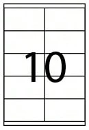 Caixa com 100 folhas de etiquetas adesivas ILC brancas, 105x57 cm, Fabrisa 15317 - Branco - Ver 2