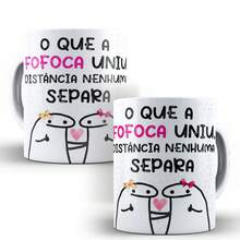 Caneca Meme Divertida, O Que A Fofoca Uniu, Distancia Nenhuma Separa - Branco - Visão 1