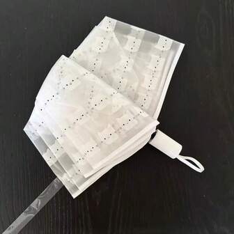 1pc 8-Rib Foldable Cat Matte Transparent Umbrella, Cute Children Cartoon Dual-Use Sunshade & Rainproof Umbrella