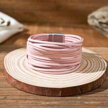 1pc Boho Vacation Style Multilayer Contrast Magnetic Buckle Bracelet Unisex Rock Hippie Wide-Brimmed Disturbing Bangle Wrap Bracelet For Women