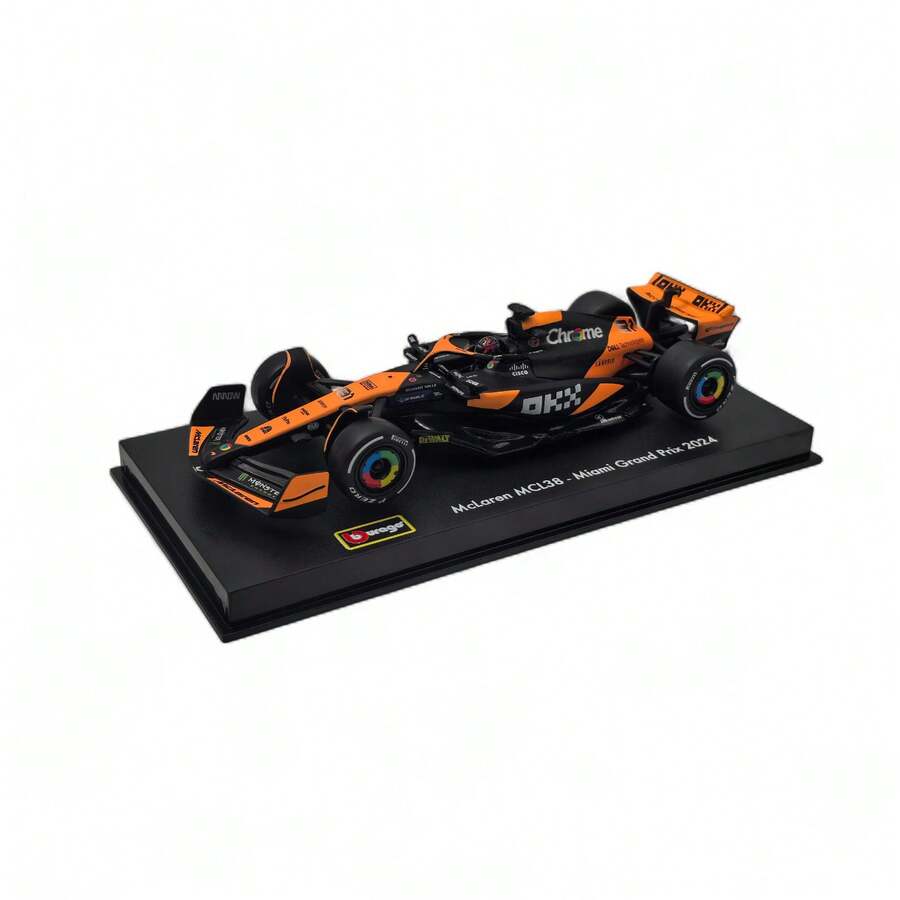 Burago 1 件 1:43 比例压铸 F1 系列 - 迈凯伦 F1 车队 MCL38 2024 年迈阿密大奖赛,由 4 号兰多·诺里斯 / 81 号奥斯卡·皮亚斯特里驾驶,合金材料,逼真复制品,两种包装选择:带驾驶员头盔模型的亚克力展示盒 / 普通纸板盒,收藏品,赛车爱好者的高端礼物,万圣节、圣诞节、生日、家居装饰 - 多色 - 查看 1