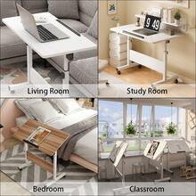 Adjustable Standing Desk, Mobile Stand Up Desk With Wheels, Portable Home Office Computer Workstations For Sitting And Standing - Maple - View 7
