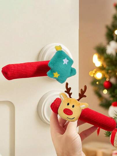 1 pieza Decoración de perilla de puerta navideña Guantes de perilla de puerta de Papá Noel Adecuado para decoraciones navideñas del hogar y del árbol de Navidad, adornos navideños, decoraciones de puerta navideñas, decoraciones del hogar, decoraciones de habitación Decoraciones navideñas de invierno