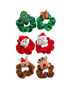 6 piezas Diademas de reno navideñas, de alta elasticidad y durables, lazos de goma lindos para muñecas, accesorios para el cabello, lazos para el cabello, accesorios navideños para el cabello, diademas navideñas, diademas navideñas, Papá Noel, diademas de reno navideñas. Diademas suaves, lazos para cola de caballo, accesorios navideños para el cabello, diademas y lazos para el cabello. Navidad