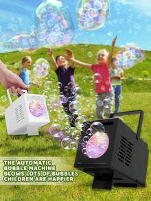 Máquina de burbujas automática de mano para niños, soplador de burbujas de mano para niños, regalo para fiestas (no incluye baterías ni solución de burbujas)