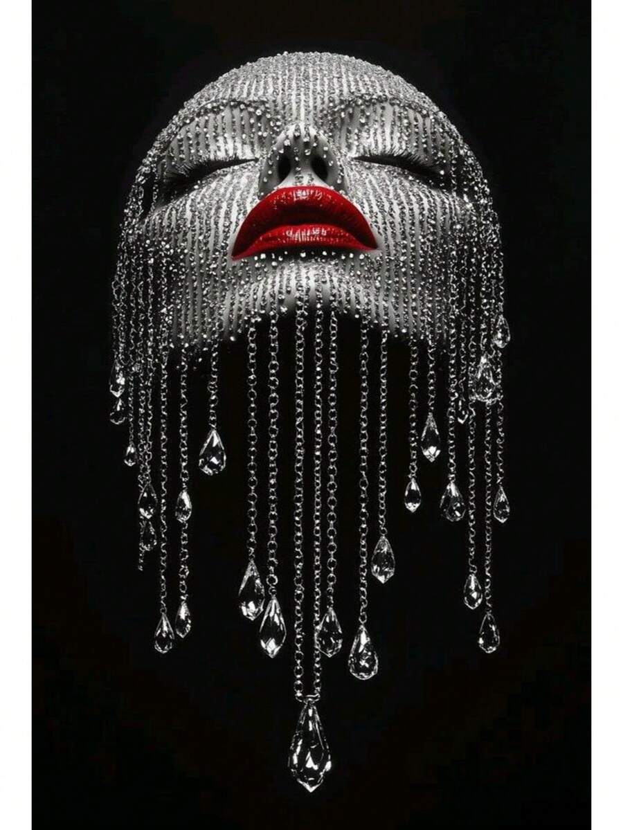 钻石艺术画套装工艺品贴纸幻想漂亮女人脸配件迷人圣诞刺绣马赛克十字绣水钻 5D DIY 图片套装家居房间墙壁装饰节日手工玩具礼物