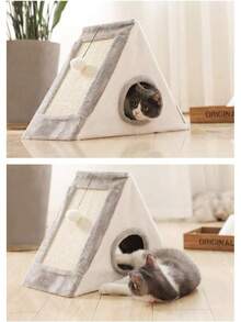 PUBAMALL Rascador para Gatos, Parque Infantil Triangular para Gatos, Cama para Gatos (Gris)