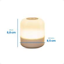 LED Table Lamp Bedroom Light 3 Modes Rechargeable Modern Table Lamp Bedroom Decoration Living Room Office With Touch - 白色 - 查看 3