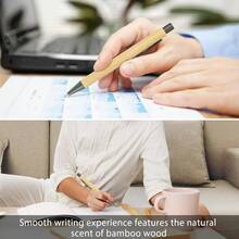 200 Pack Bamboo Pens Bulk Wooden Bamboo Pens Engraving Wooden Ballpoint Pen Customizable Gift Pen Bulk Black - Cây tre - Xem 5