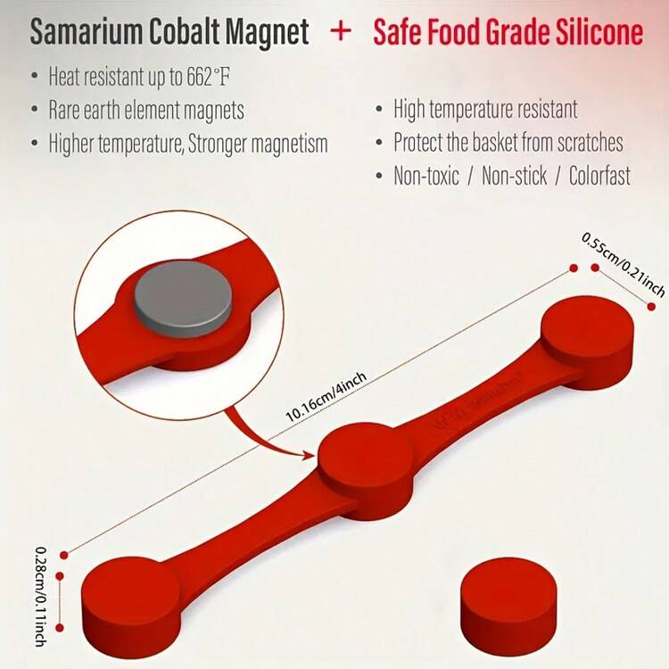 空气炸锅磁性硅胶夹 - 耐热可重复使用扣，适用于羊皮纸，安全固定空气炸锅烹饪，食物厨房配件，空气炸锅配件，易清洁材料 - 彩色 - 查看 3