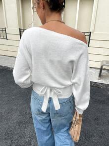 Women's French Casual Daily Sexy Lady Business Office Commute Comfortable Romantic Retro Teacher Solid Color Christmas New Year Knitted Pullover Sweater, Suitable For Daily, Home, Beach, Evening Date, Holiday, Office, Street, Photoshoot, Airport, Travel, Spring, Autumn, Winter