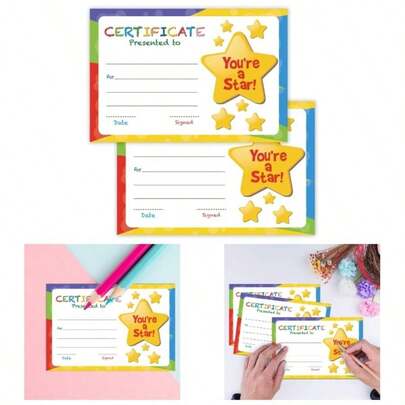 50 - Pcs Certificate Of Awards Certificates Back To School Classroom Students Supplies, Motivational Good Behavior Cards,  Enterprises Certificate Of Award, Classics Certificates