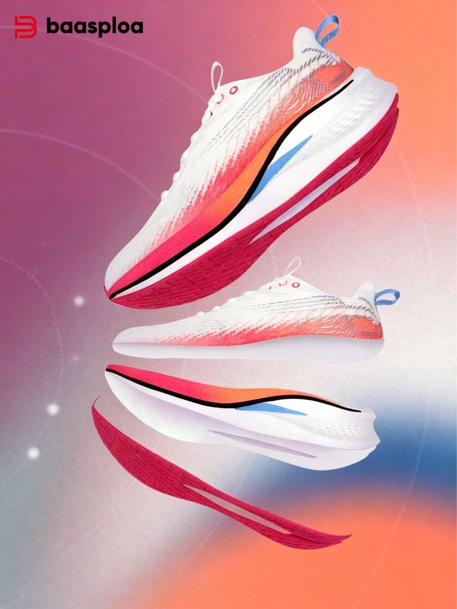 baasploa 春夏女士碳板跑鞋，透气网面，防滑耐磨，适合日常训练、比赛和健身房，母亲节特惠