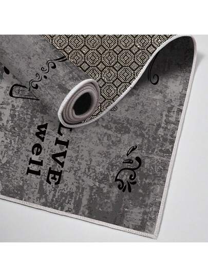 Pearl Digital Non Slip Printed Turkish Vloerkleed AL4033 Zachte Touch, Washable Tapijt Felt Backing PC's Moderne ative Vloer Mat, Living Room, Bedroom, Kitchen, Hallway Or Entryway Available In Many Sizes. Quick Drying, Highly Absorbent, Soft, Com Tafel Both Indoor Outdoor view 6