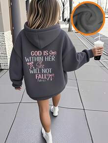 Áo nỉ giữ nhiệt in hình dành cho bé gái tuổi teen, ấm áp và thoải mái cho mùa thu/đông. - Màu xám đen - Xem 3