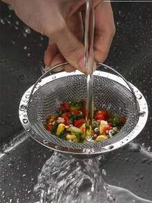 1pc Lightweight Kitchen & Bathroom Sink Drain Filter, For Vegetables & Debris, Hair Catcher For Bathroom Drain, Rust-Resistant, Easy To Clean, Durable, With Small Handle For Easy Removal And Cleaning To Keep Sink Fresh And Clean