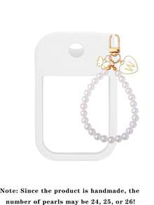2pcs Touchland 1oz (30ml) Hand Sanitizer Spray Protective Case, 26 Flower & Letter Pearl Decor Spray Bottle Marker, Silicone Anti-Drop Anti-Collision Protective Cover, Pearl Bracelet Design, Easy To Carry For Travel, Can Be Hung On Bags, Keys Or Children's Backpacks, Wear-Resistant, Waterproof, Reusable Protective Cover For Touchland Hand Sanitizer Spray, Travel, Outings, Gifts, Halloween Gifts, Christmas Gifts