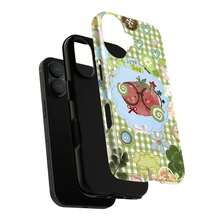 Kawaii Tomato Love Bug  Case |   Cute Green Gingham Aesthetic Phone Cover |   Vintage Cartoon Fruit Design For  7 8 X 11 12 13 14 15 16 And  S21 S22 S23 S24 - 混合色1 - 查看 6