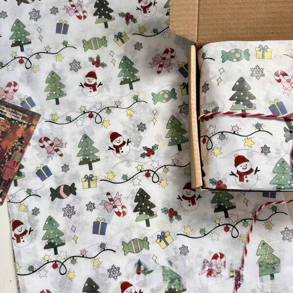 20/10Pcs Christmas Pattern Thin Paper, Christmas Tree, Candy, Stars , Handmade Packaging Paper, Easy To Protect Items, Gift Box Filling, Party Decoration,Christmas Style Design, Durable Packaging, Holiday Packaging, Holiday Decoration